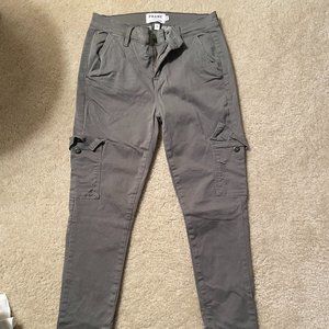Frame Le Service Women's Skinny Cargo Pants Zipper Bottom Size 26 Olive Green